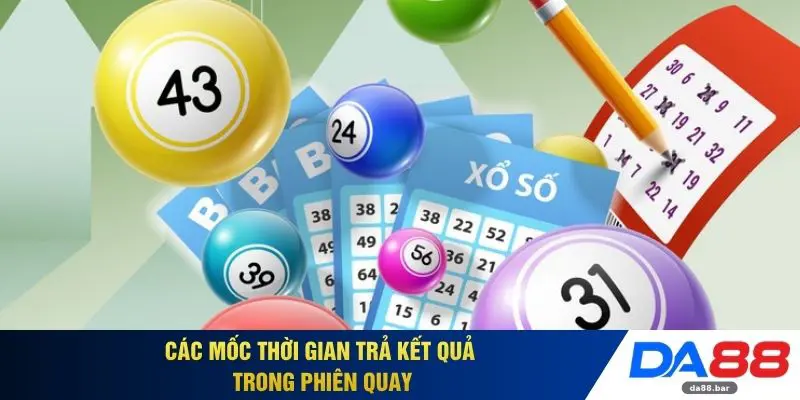 Các mốc thời gian trả kết quả trong phiên quay
